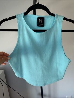 naked wardrobe Aqua Ribbed Cropped Tank